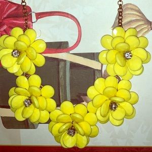 J Crew Yellow Flower Statement Necklace
